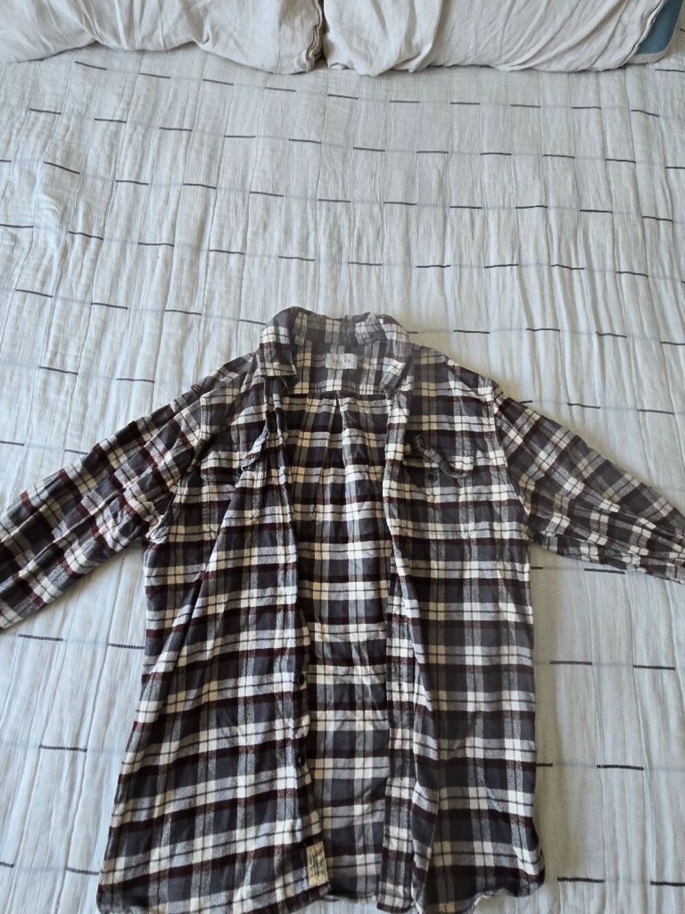 JACHS Flannel Shirt – Brown Grey Plaid – Size M Price $18 OBO Brand JACHS Size M